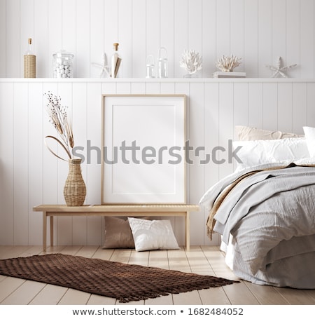 Stock fotó: Blank Frame With Lamp 3d Rendering