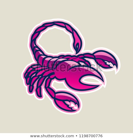 Сток-фото: Magenta Glossy Scorpion Icon Vector Illustration