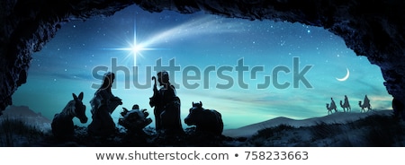 Stok fotoğraf: Bible Scene Illustration Christmas