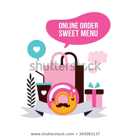 Stok fotoğraf: Color Vintage Donuts Store Banner