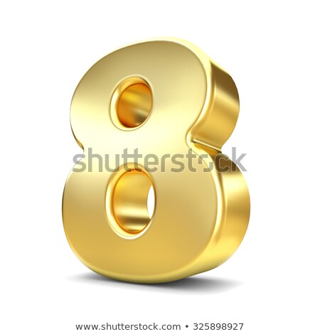 Stok fotoğraf: Number Eight On White Background Isolated 3d Illustration