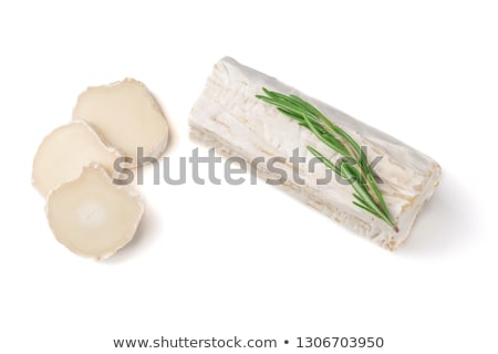 Foto d'archivio: Goat Cheese Slices Isolated On White Background