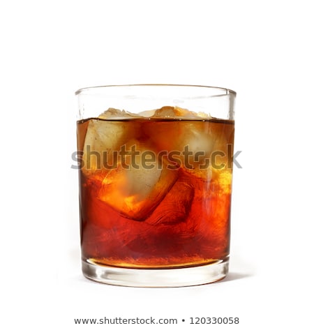 Stock fotó: A Glass With Iced Tea And Icecubes On A White Background