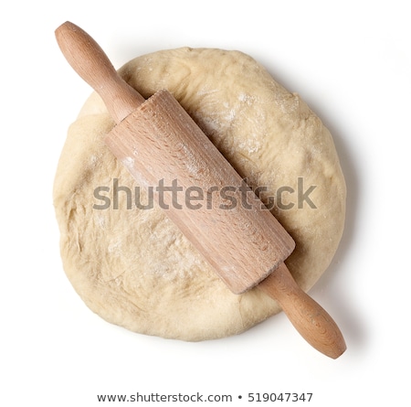 Foto stock: Fresh Raw Yeast Dough With Rolling Pin