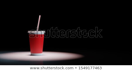 Stock foto: Fast Food Drinking Cup Spotlighted On Black Background