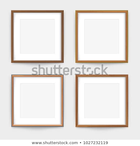 Stock foto: Wooden Frame For Picture Or Photo On The Striped Background