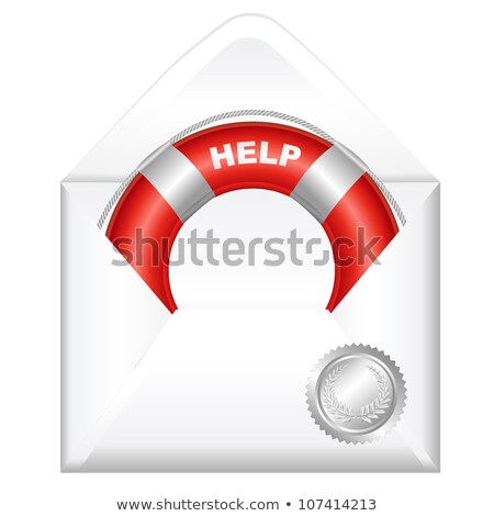 Zdjęcia stock: Open Envelope With Red Life Buoy