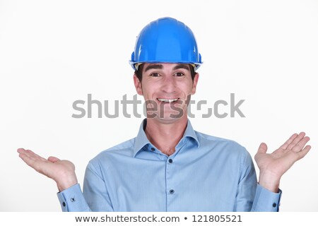 Foto stock: Builder Asking Why