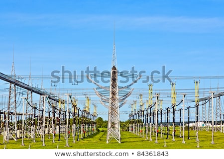 Сток-фото: Electrical Power Plant In Beautiful Colorful Meadow