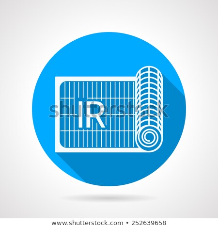 Stock fotó: Blue Flat Vector Icon For Ir Heated Floor