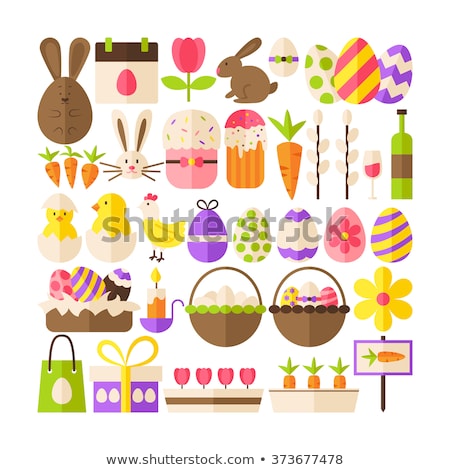 Easter Flat Elements Vector Illustration Stok fotoğraf © Anna_leni