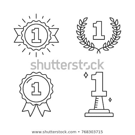 Stock foto: 1 Number Vector Golden Web Icon