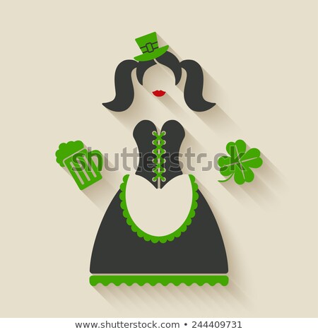 Foto d'archivio: Saint Patrick Waitress Girl Banner