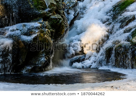 Stock photo: Icicles Formation In Waterfall