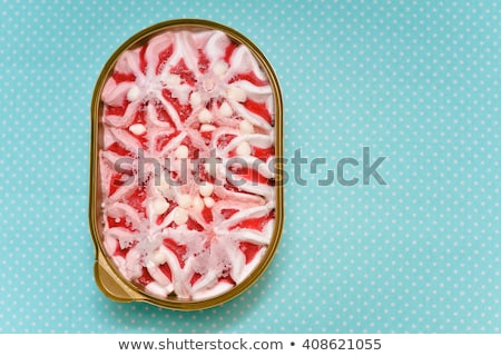 Foto stock: Ripe Strawberry Served On Ice Close Up