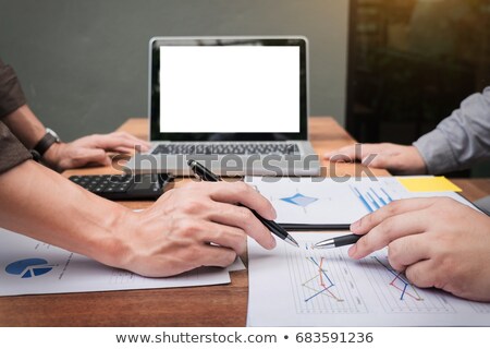 Stock foto: Business Meeting In Outdoor Documents Account Managers Crew Wo