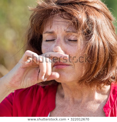 Stock photo: Senior Woman Allergy Pollen