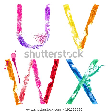 Stok fotoğraf: Yellow And Red Watercolor Painted Vector Stain Isolated On White