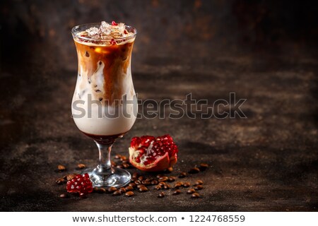 Сток-фото: Iced Coffee Latte With Pomegranate Syrup
