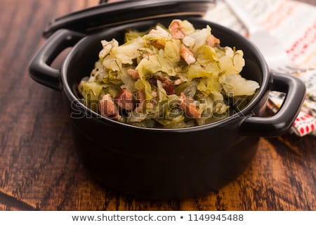 Stock fotó: Stew Of White Cabbage And Bacon