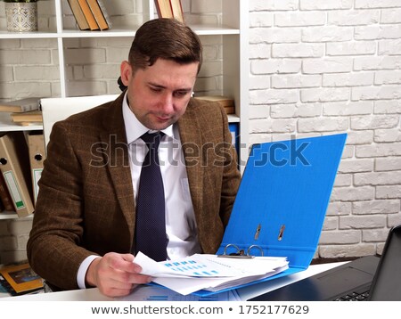 ストックフォト: Businessman Working With Spreadsheets