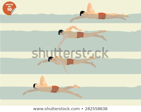 Stockfoto: Freestyle Swimming Person Vector Illustration