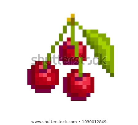 Stock photo: Cherry Pixel Art 8 Bit Video Game Fruit Icon