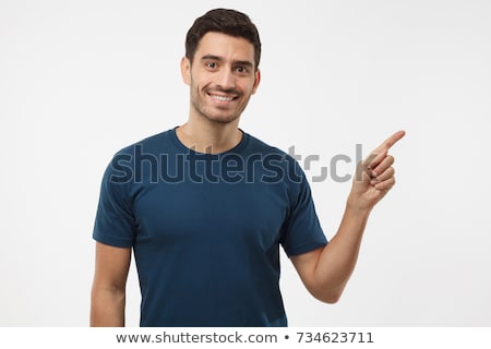 Foto stock: Happy Man Pointing To Right