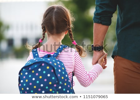 Stock foto: Parent And Pupil Of Preschool