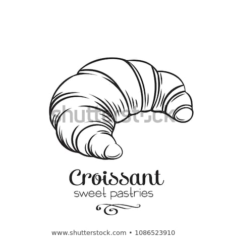 Foto stock: Vector Drawing Of Croissant Icons