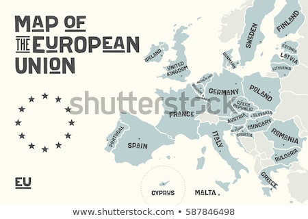 Stockfoto: Europe Map Poster Map Of The Europe With Country Names