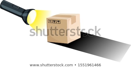 Stock photo: Making Shadow With Torch And Box