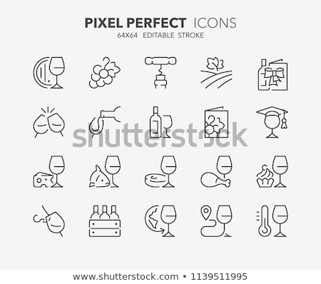 Foto stock: Sommelier Wine Tasting Collection Icons Set Vector