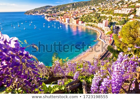 Villefranche Sur Mer Idyllic French Riviera Town Colorful Beach Foto stock © xbrchx