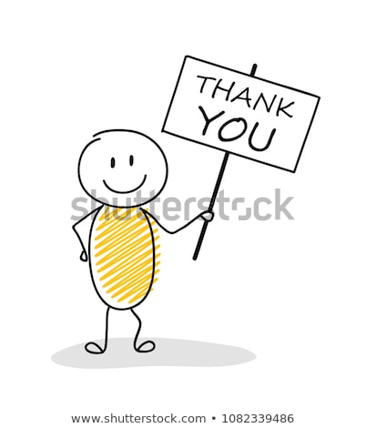 Foto stock: Business Man Drawing Thank You