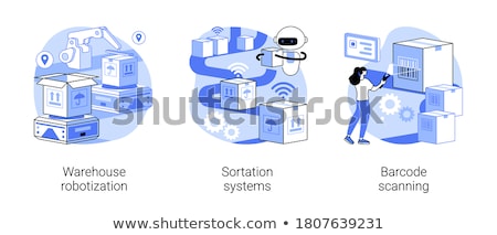 Foto stock: Forklift And Barcode