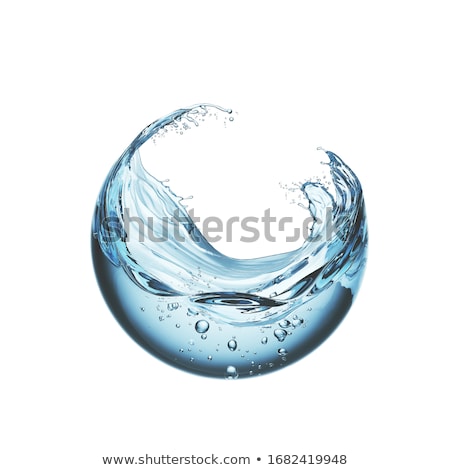Stok fotoğraf: Spherical Drop Of Water On A Blue Background