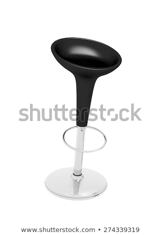 Stock photo: Black Bar Stool Isolaetd On White Background