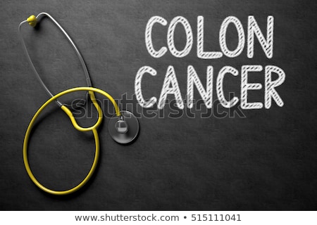 Stockfoto: Chalkboard With Colon Cancer 3d Illustration