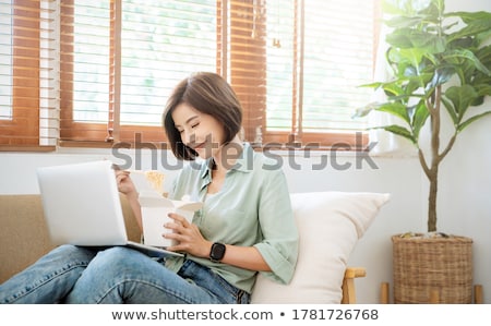 Stock photo: Laptop Computer And Chinese Takeaway