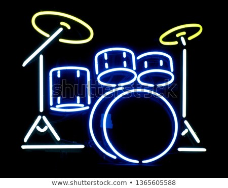 Stock photo: Drum Neon Sign