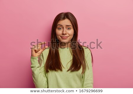 Stockfoto: Photo Of Adorable European Woman With Long Dark Hair Wearing Str