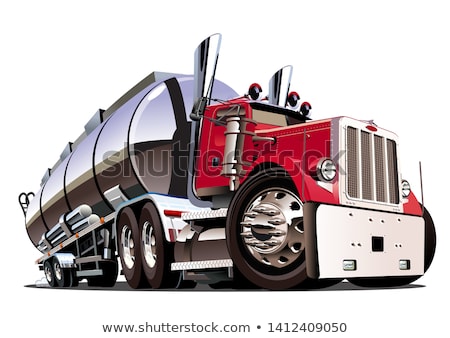 Stock fotó: Cartoon Semi Tanker Truck Isolated On White Background