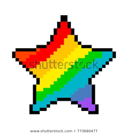 Stockfoto: Rainbow Pixel Art 8 Bit Arcade Video Game Icon