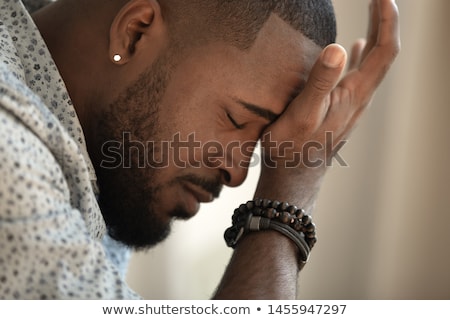 Stock photo: Young Student Man With Injury At Home