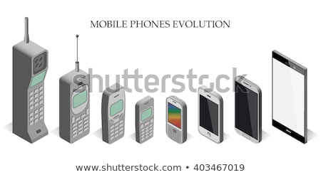 Stock foto: Smartphone Technology Gadget Set Vintage Vector