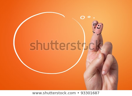 Foto stock: Painted Finger Smileys With Copyspace