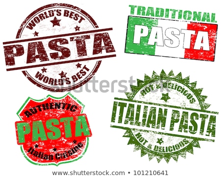 Foto stock: Set Of Authentic Italian Food Stamp And Labels