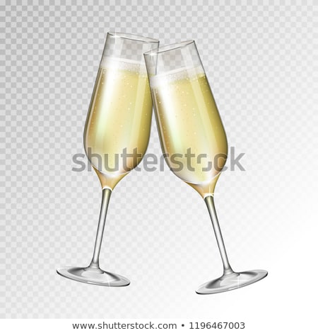 Сток-фото: Wedding Couple Clinking Champagne Glasses