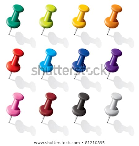 Stock photo: Blue Push Pin On Orange Background